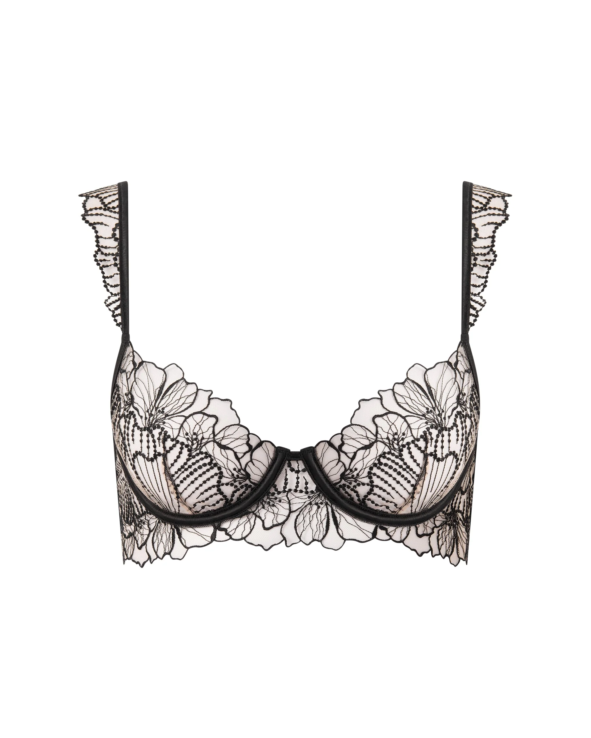 Amarosa Reggiseno Ricamato Floreale Nero - Image 5