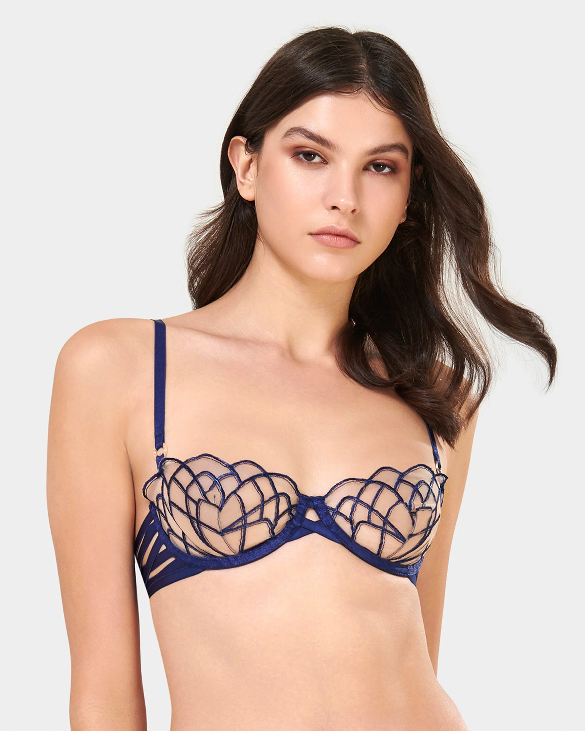 Beatrix Reggiseno Blu Scuro/Trasparente