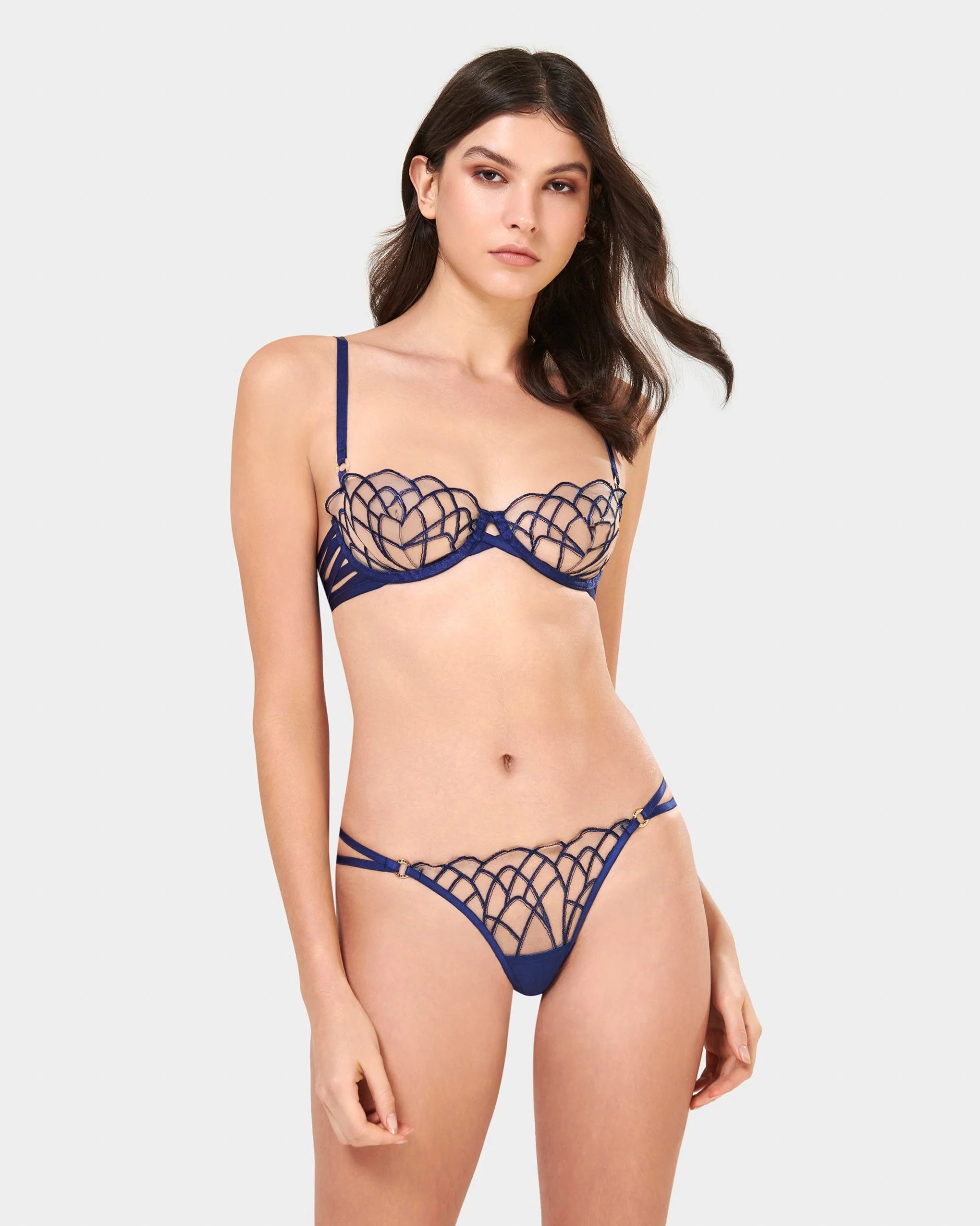 Beatrix Reggiseno Blu Scuro/Trasparente - Image 2