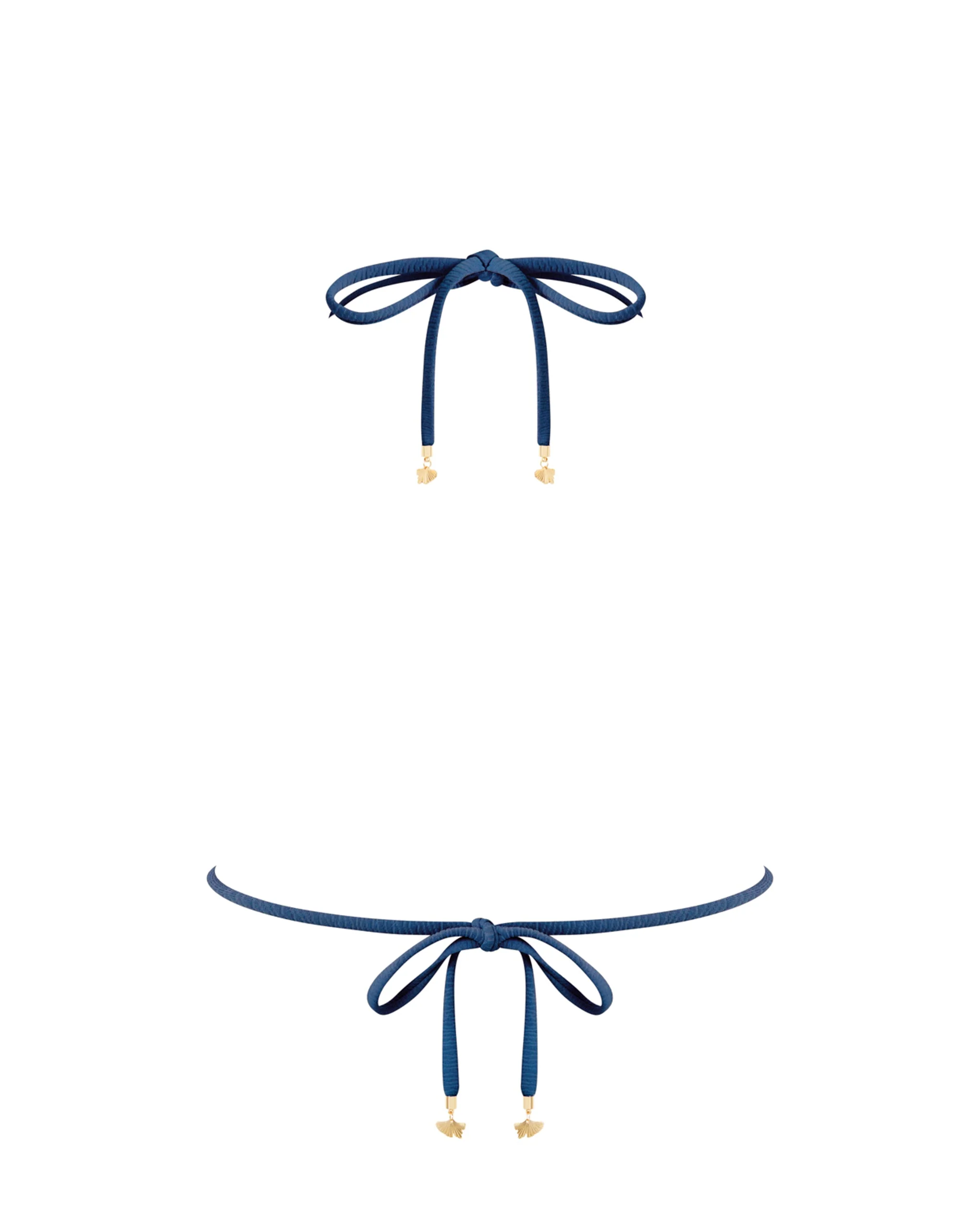 Cadiz Bikini Top a Triangolo Blu - Image 6