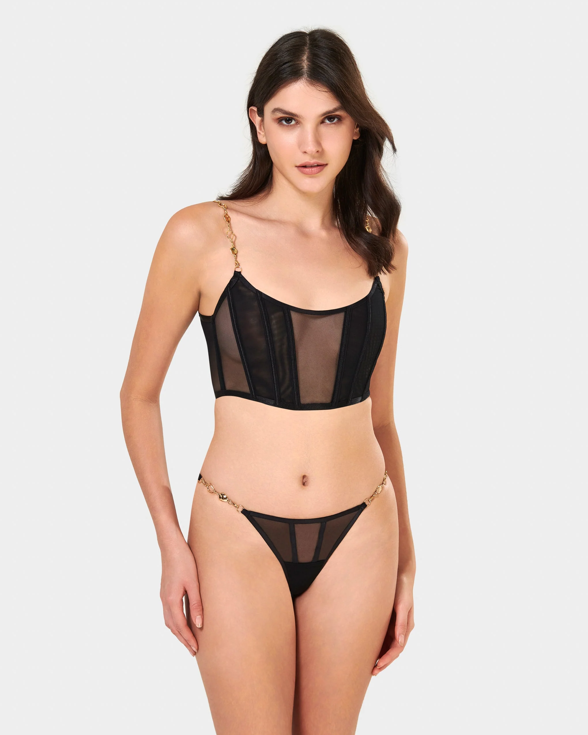 Emery Bustier Nero/Oro - Image 2