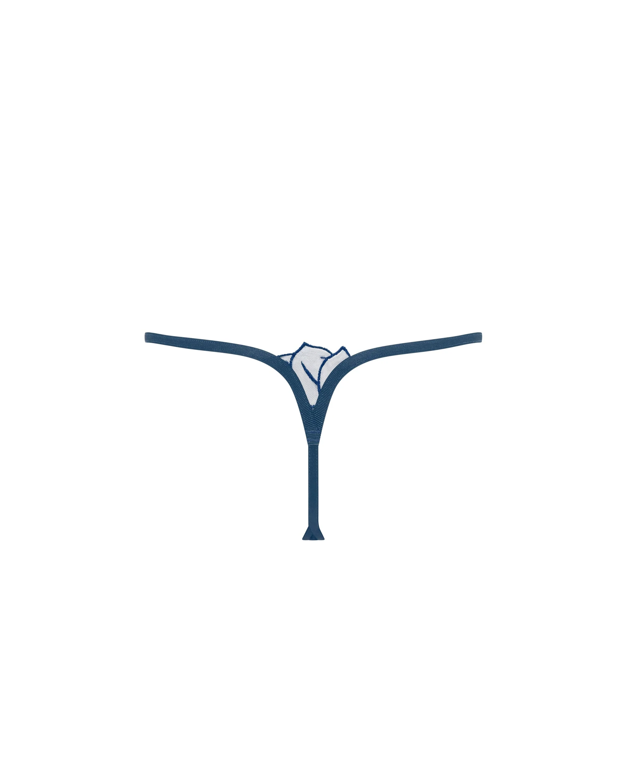 Laurel Perizoma Ricamato a Foglie Blu Navy - Image 6