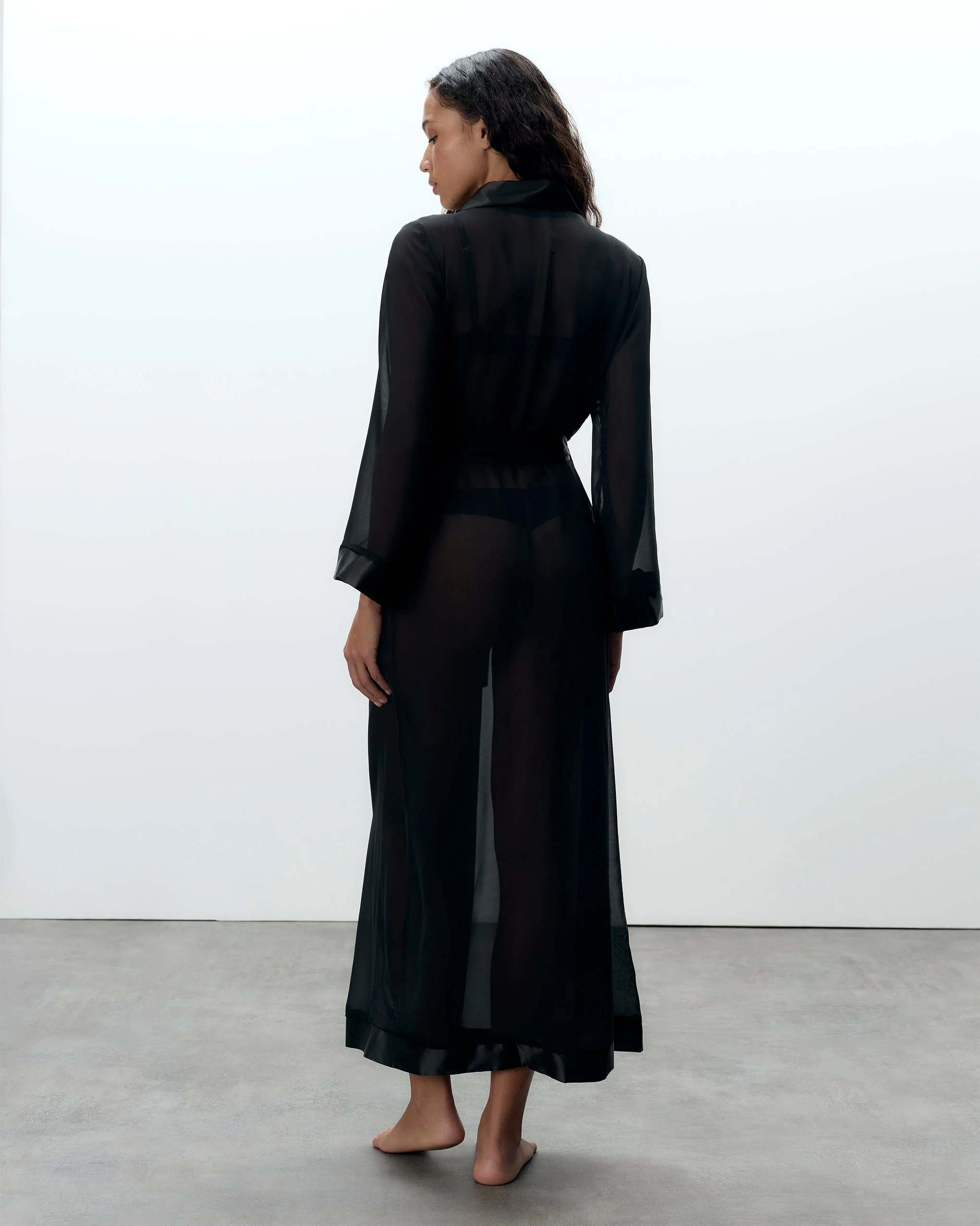 Marcella Kimono Lungo Nero - Image 3