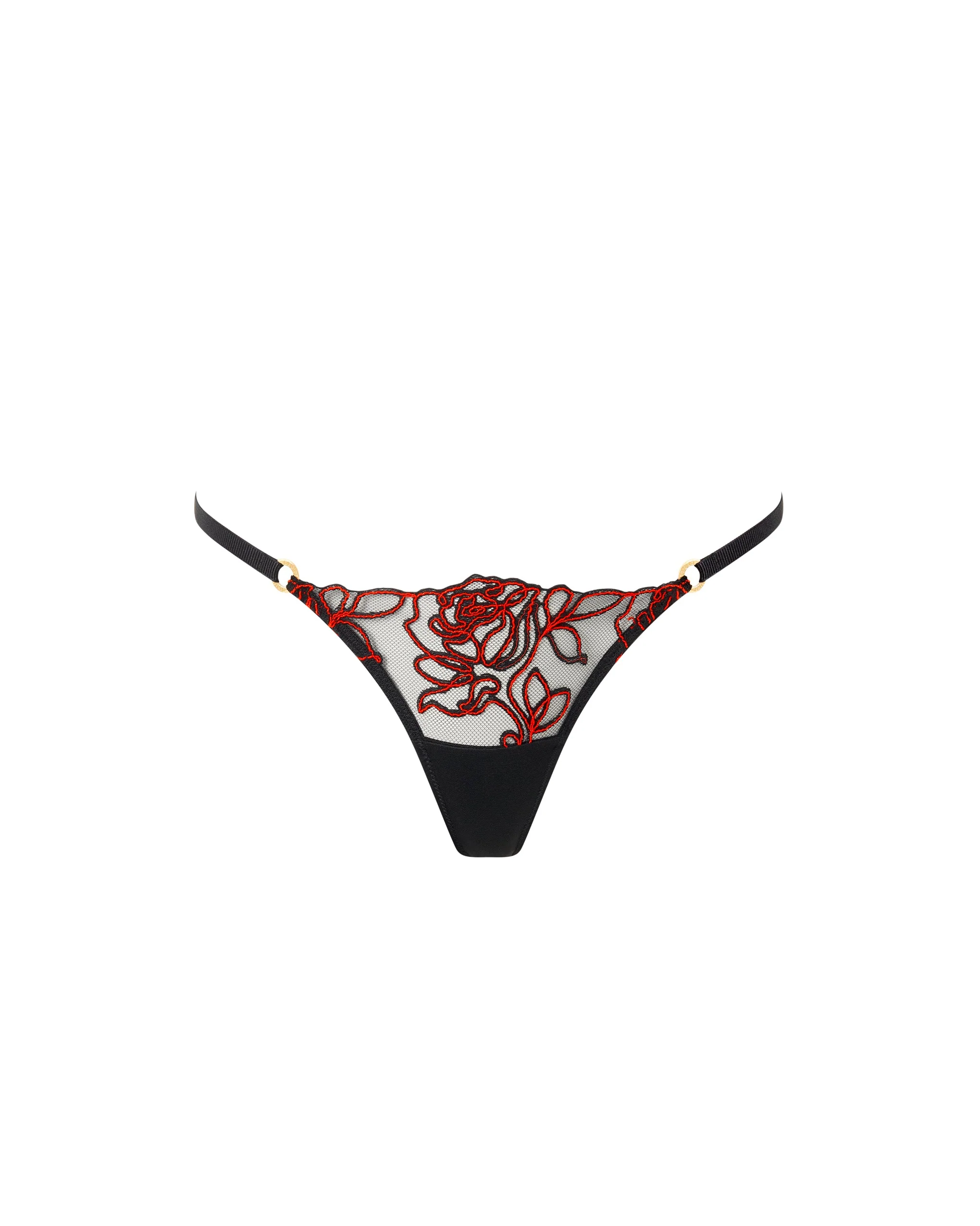 Malina Reggiseno Trasparente Floreale Nero/Rosso - Image 6