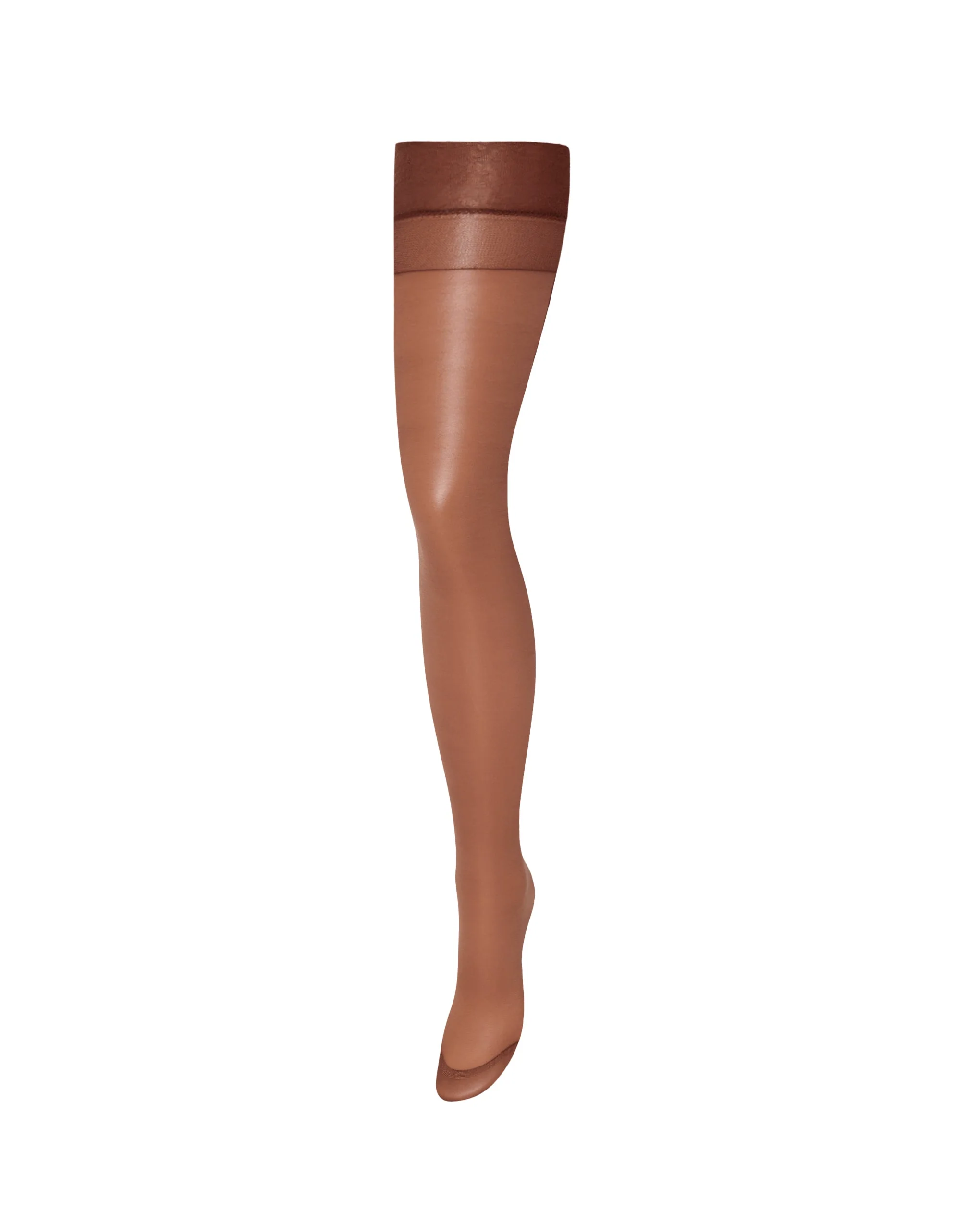 Calze Lisce Con Bordo Liscio Caramel - Image 5