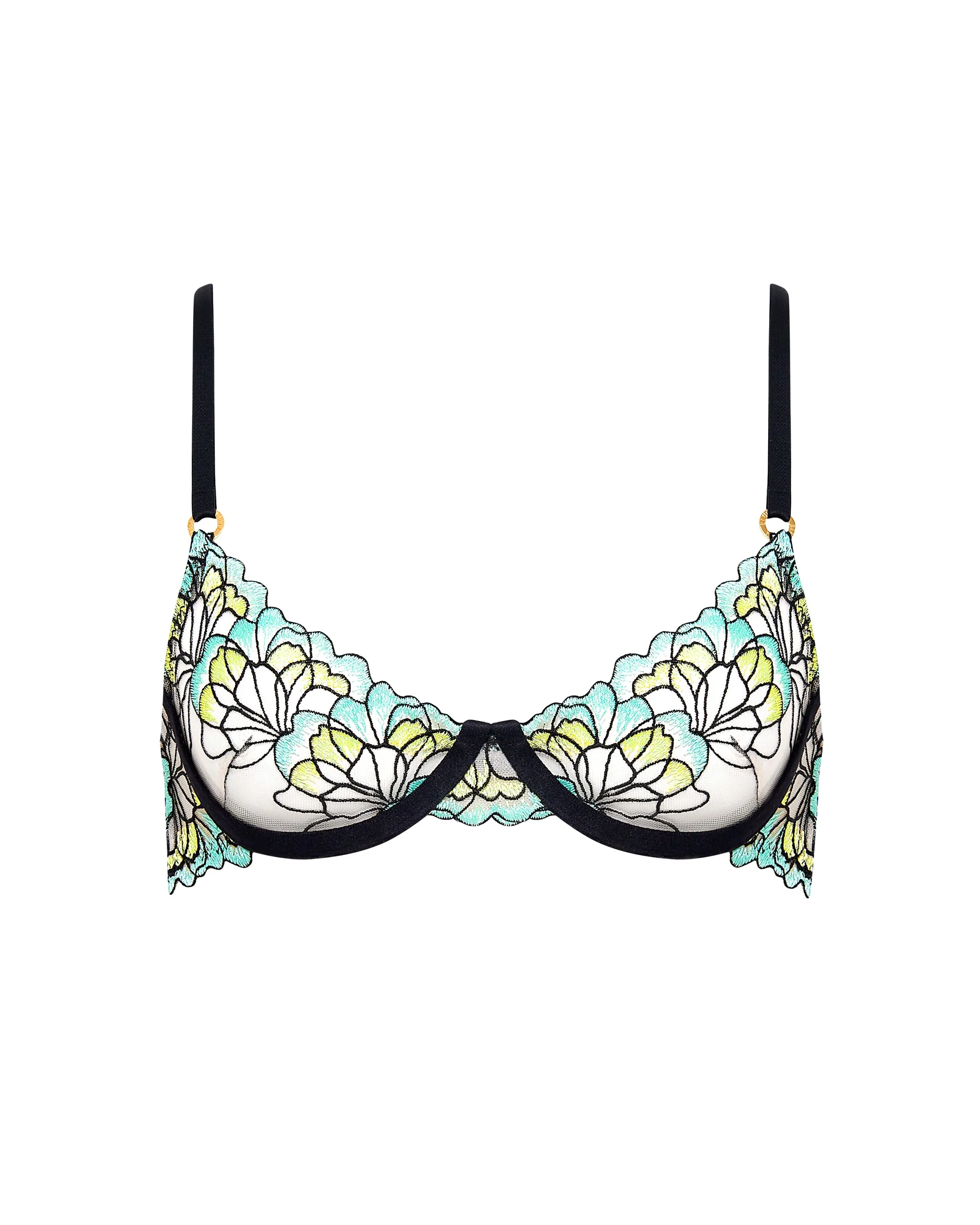 Serena Reggiseno con Ferretto Verde Menta/Giallo Limone/Nero - Image 5