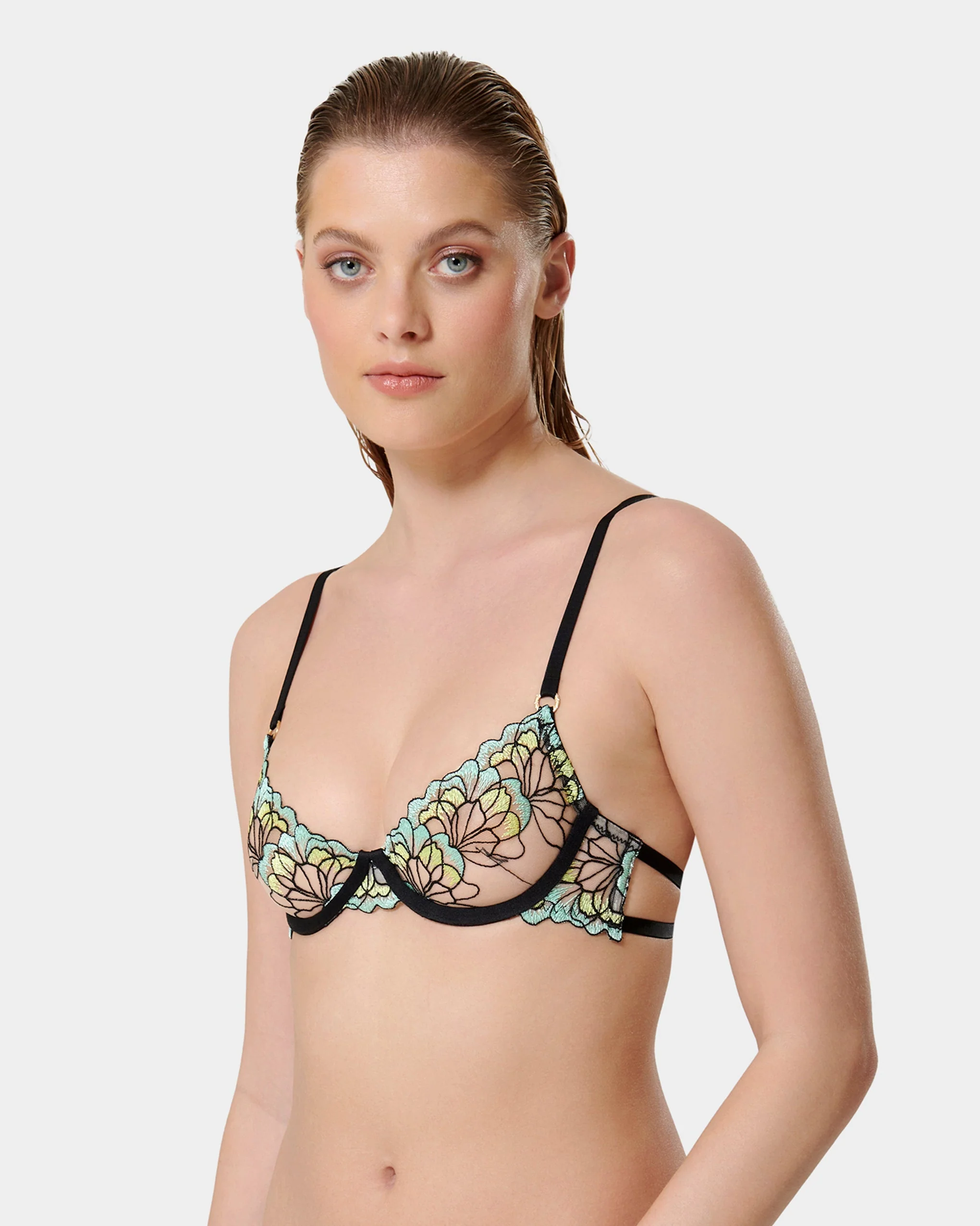 Serena Reggiseno con Ferretto Verde Menta/Giallo Limone/Nero - Image 7